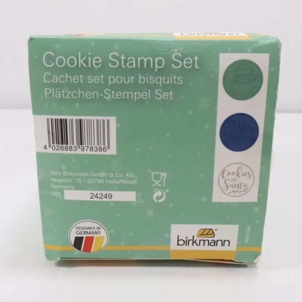 Birkmann Christmas Cookie Stamp Set Press Cookies for Santa Claus 3 Designs